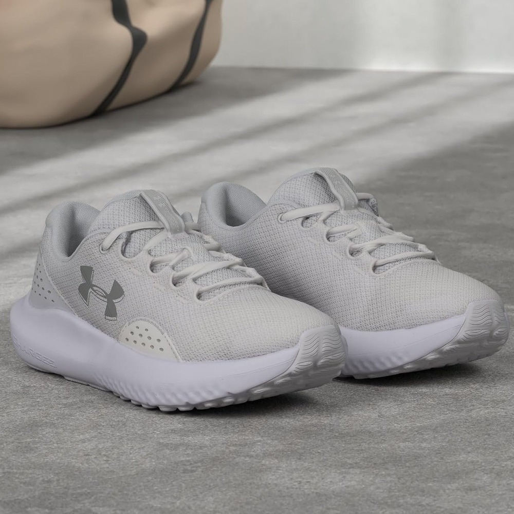 Under Armour Women's Charged Surge 4 Size 11 White Halo Gray Running Shoes